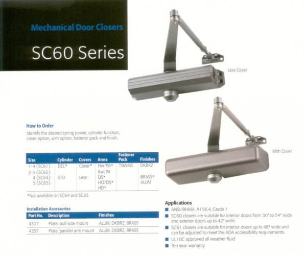 Gallery Door Closers Falcon Sc60